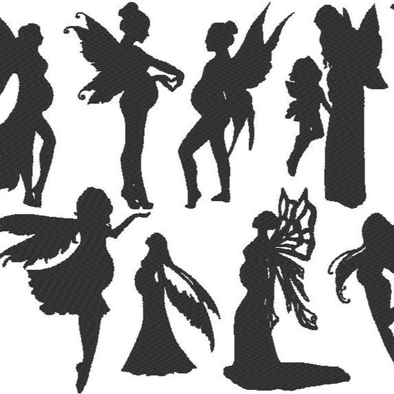 schwangere Feen Elfen Silhouetten Stickdatei schwanger image number 1