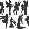 schwangere Feen Elfen Silhouetten Stickdatei schwanger thumbnail number 1