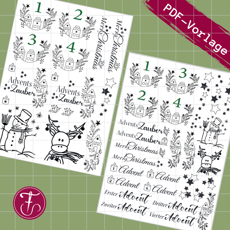Vorlage für Kerzentattoo Weihnachten pdf Advent image number 2