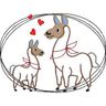 Stickdatei Lama Love, Alpaka für den 13x18cm Rahmen thumbnail number 2