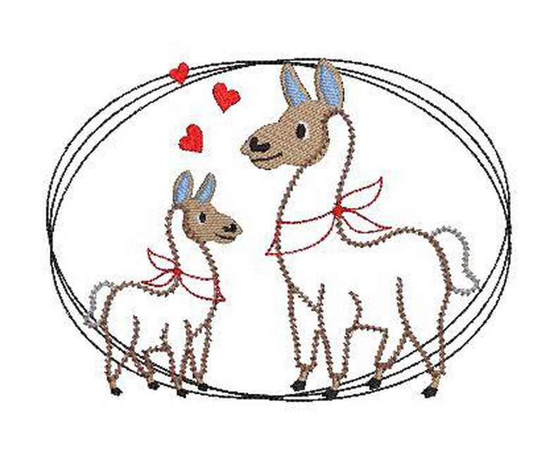 Stickdatei Lama Love, Alpaka für den 13x18cm Rahmen image number 2