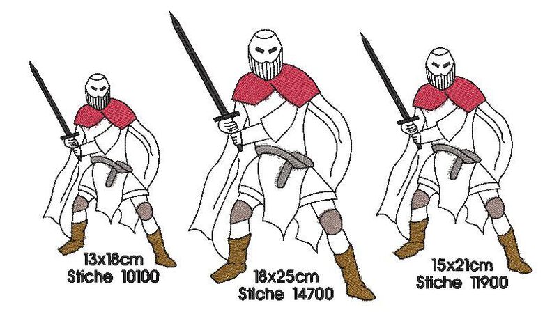 Stickdatei Ritter Redwork SET image number 4