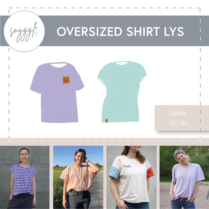 Oversized Shirt Lys, Gr. 32-50, inkl. A0 image number 1
