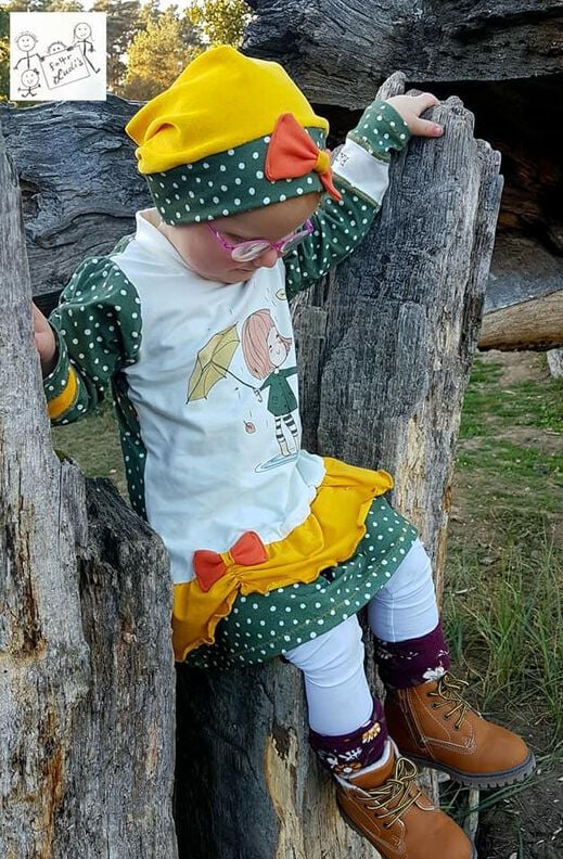 Kleid Rosie Gr. 62 - 164 Rüschenkleid Raffung Puffärmel image number 6