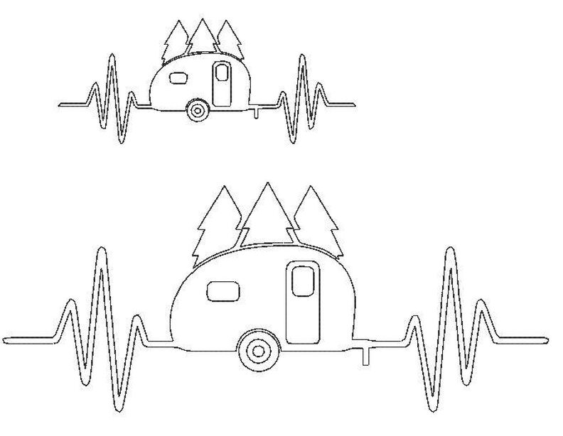 Stickdatei - Camping Liebe 8 Motive Linie Redwork image number 4