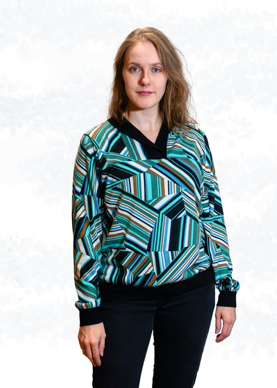 Kikyo schicker Pullover mit Wickelkragen BU 80-116, A4+A0 image number 3