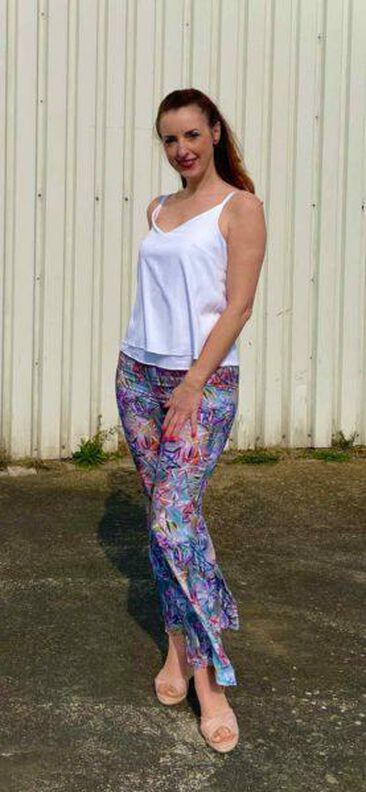 Hose mit Boot Cut "MALIA" Schnittmsuter Gr. 158–46 image number 4