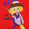 Hexe mit Besen und Hut Stickdatei Fasching thumbnail number 4