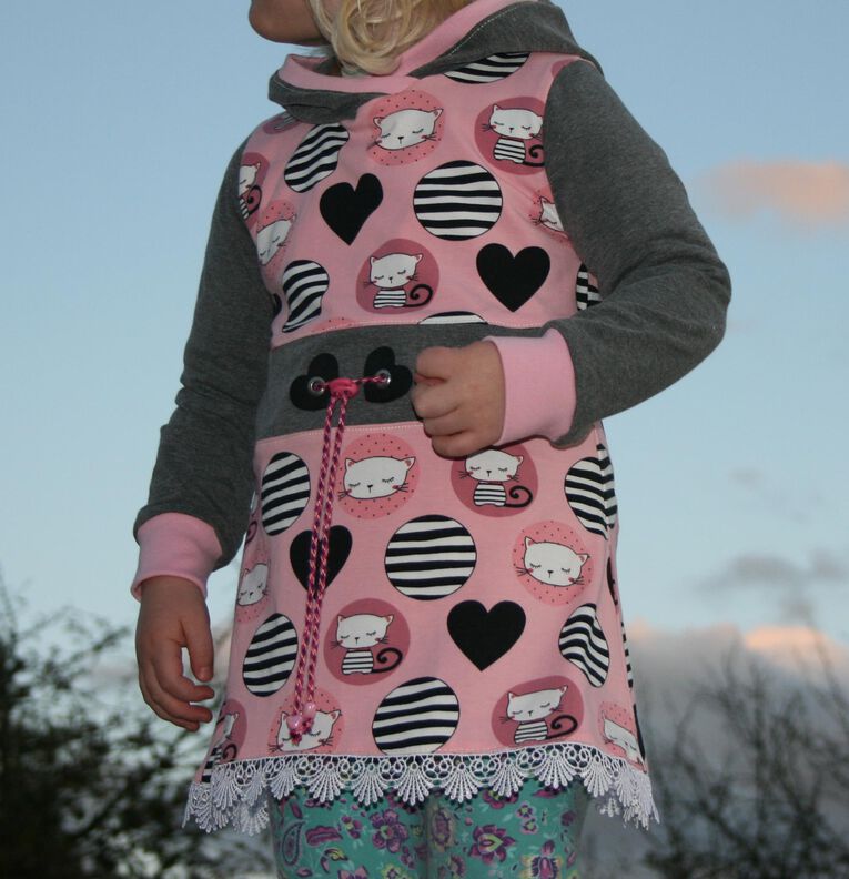 Hoodie Tunika Kleid ZOE 74 - 164 eBook Schnittmuster image number 8