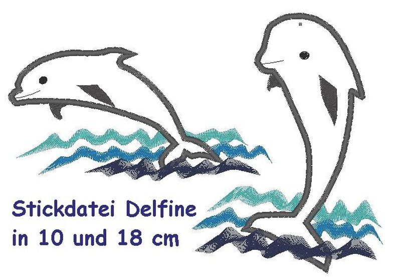 Stickdatei Delfin Delphine image number 1