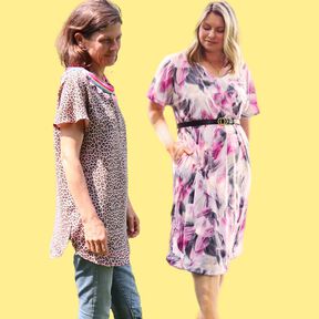 Kleid Tunika gerundeter Saum + Taschen SINAR ♥ Gr. 34-56