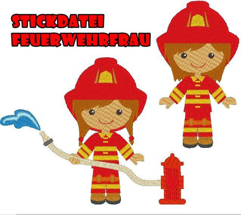 Feuerwehr Frau / Mädchen Stickdatei image number 3