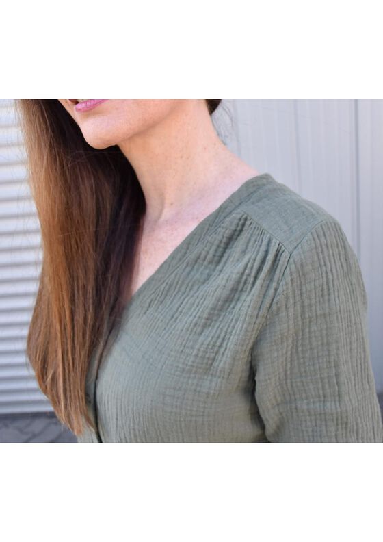 Bluse Hjertemusling Damen Gr. 32-50, Musselin, Leinen. A0 image number 2