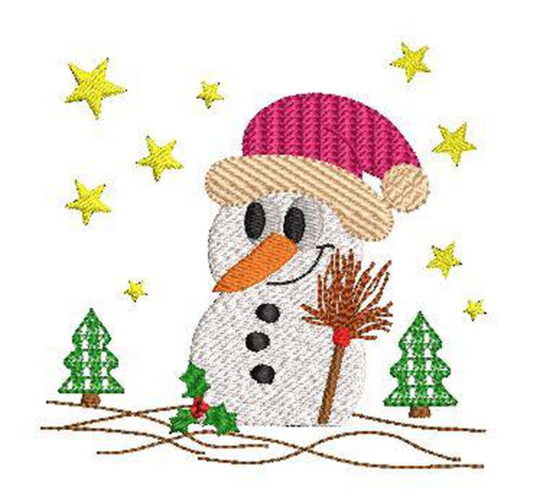 Stickdatei Schneemann Vollstick 10x10cm image number 1