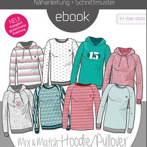 Ebook/Nähanleitung Mix&Match Hoodie Damen Gr. 32 - 58