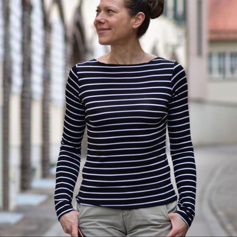 Uboot-Shirt (34-56) MARINA Damen Schnittmuster image number 1
