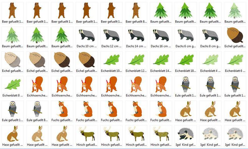 Stickdatei Waldtiere Mega SET u.a. Bär, Dachs, Eule image number 4