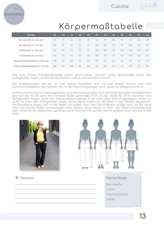 Culotte Damen - eBook Schnittmuster Gr. 32-54 - Valetta image number 4
