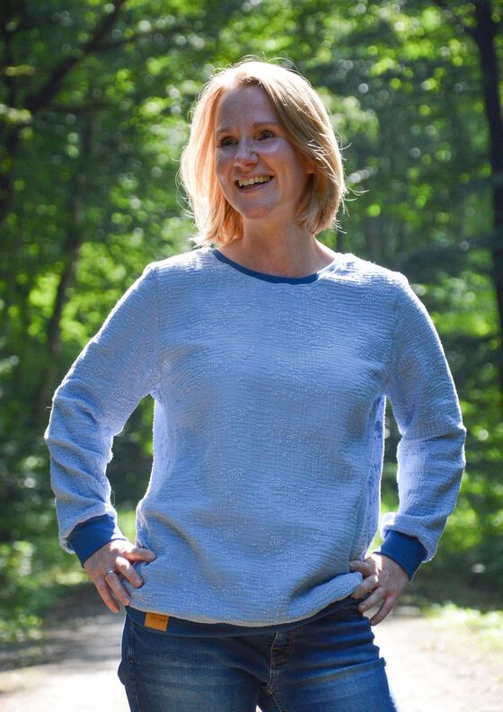 Musselin Hoodie Sweater Musling Gr. 32-50, Leinen, A4 + A0 image number 8