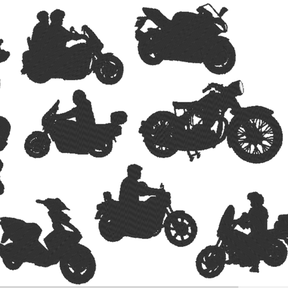 Motorrad Motorroller Stickdatei Silhouetten