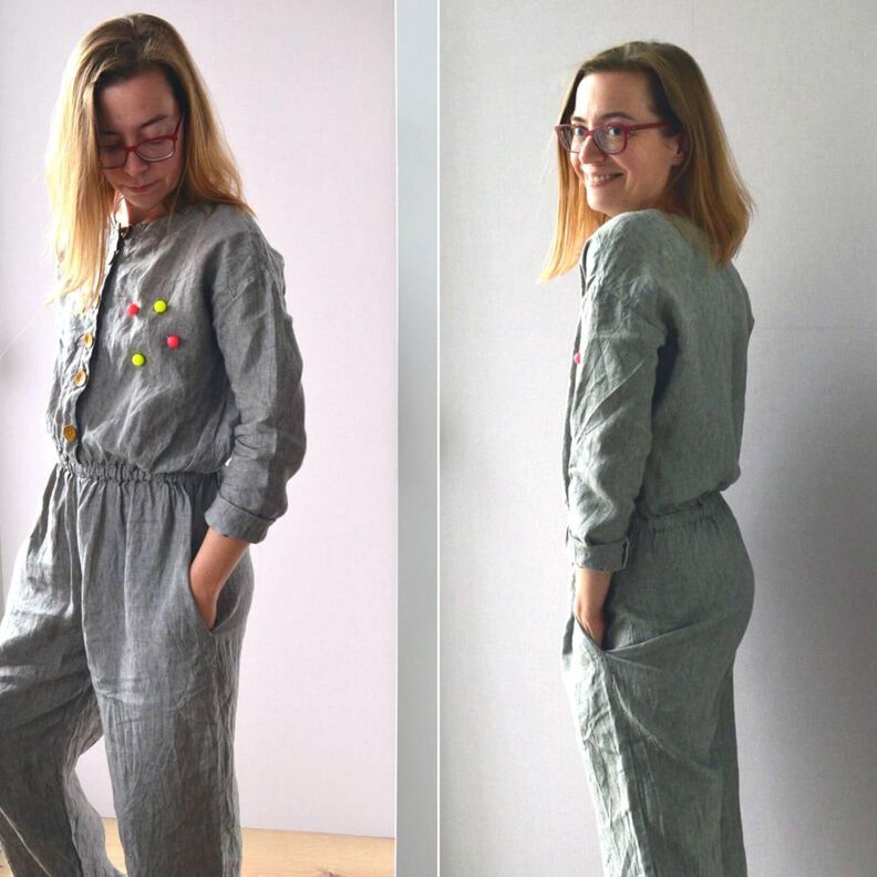 Damen Jumpsuit lange weite Hose RIANG ♥ Gr. 34 - 56 image number 4