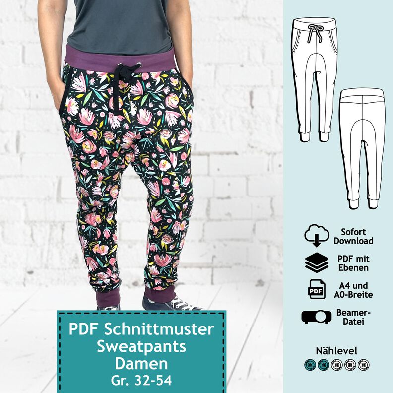 Sweatpants / Jogginghose, Schnitt m. Ebenen, A4, A0+, Beamer image number 1