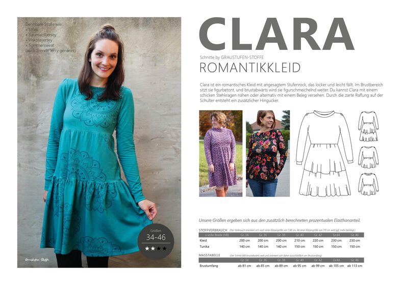Stufenkleid Ebook Romantikkleid Clara Gr. 34 bis 46 image number 2