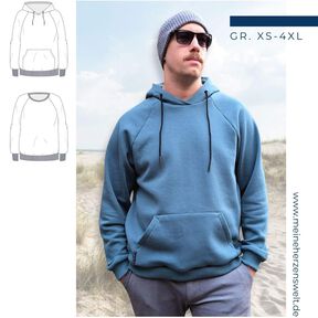 Raglanhoodie Herren –  Schnittmuster Gr. XS-4XL – Denver 