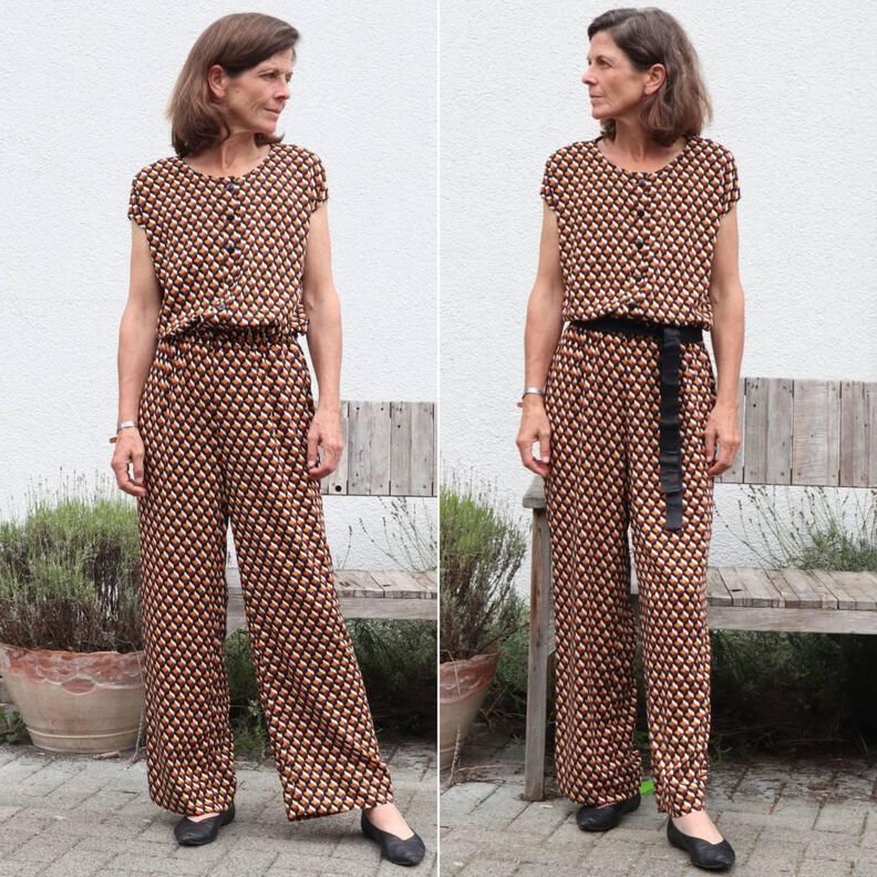Damen Jumpsuit lange weite Hose RIANG ♥ Gr. 34 - 56 image number 3