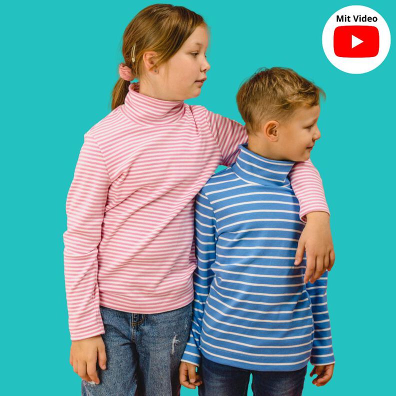 Kinder Shirt Rollkragen Schmal PERAN ♥ Gr. 110-164 image number 1