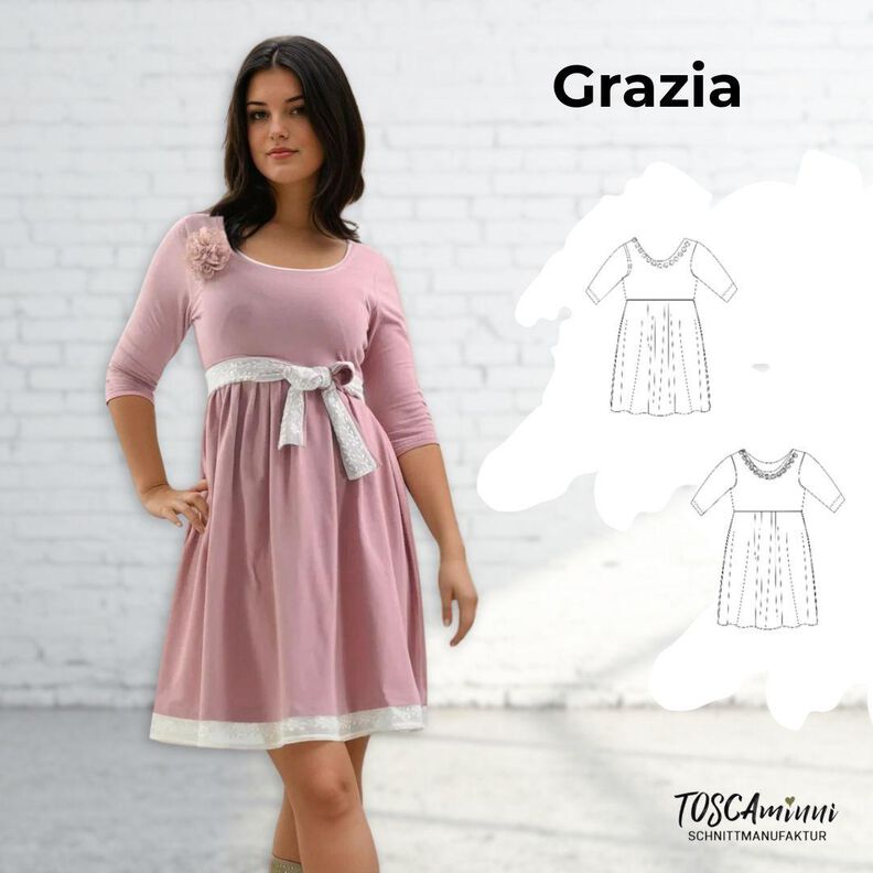 Kleid Grazia 2 Nähanleitung+Schnittmuster Gr. 34-54 image number 1