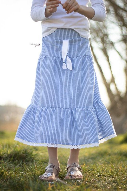 *Girls Boho Skirt* Stufenrock mit Passe Gr. 74-158, Rock image number 3