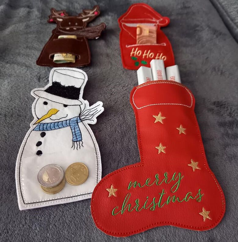 Stickdatei Weihnachten Nikolaus Schneemann Stiefel ITH image number 7