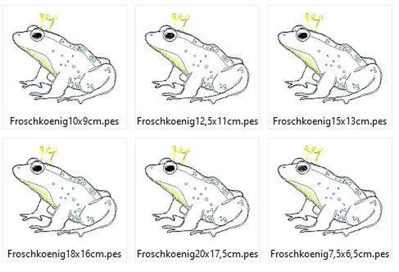 Scribble Kritzel Frosch Froschkönig Stickdatei Doodle image number 6