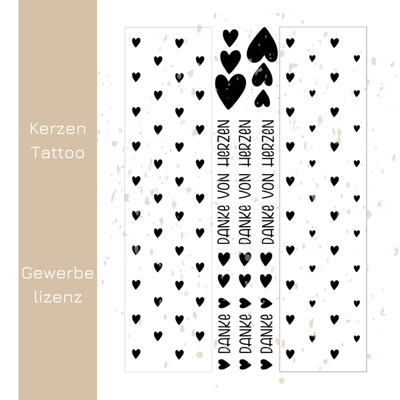 Kerzentattoo Valentinstag Herzen - Danke | PDF Druckvorlage image number 4