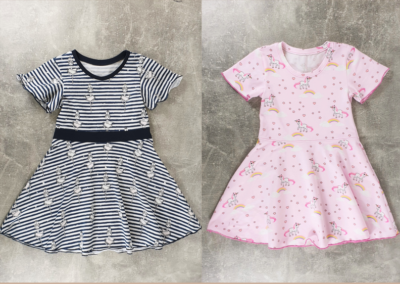 Bella Jerseykleid Kinder mit Glockenrock Gr. 86-158, A4+A0 image number 5