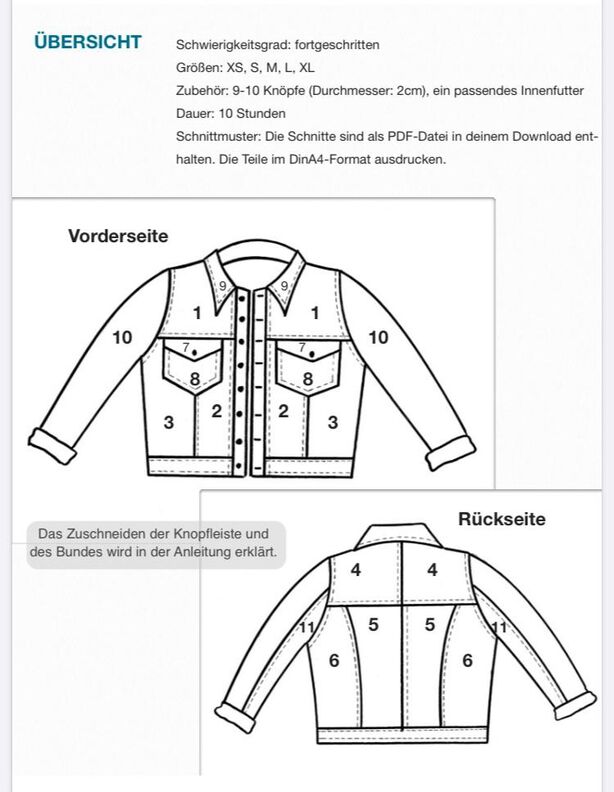 Jeansjacke #Elly Nähanleitung und Schnittmuster  image number 7