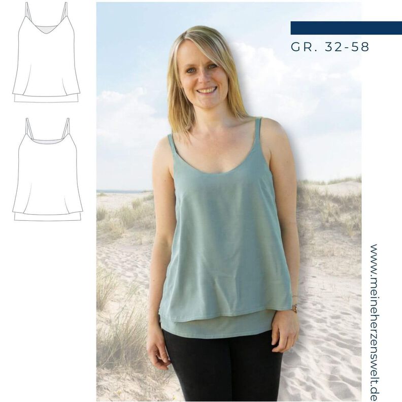 Top Damen – Schnittmuster Gr. 32-58 – MALAGA #107 image number 1