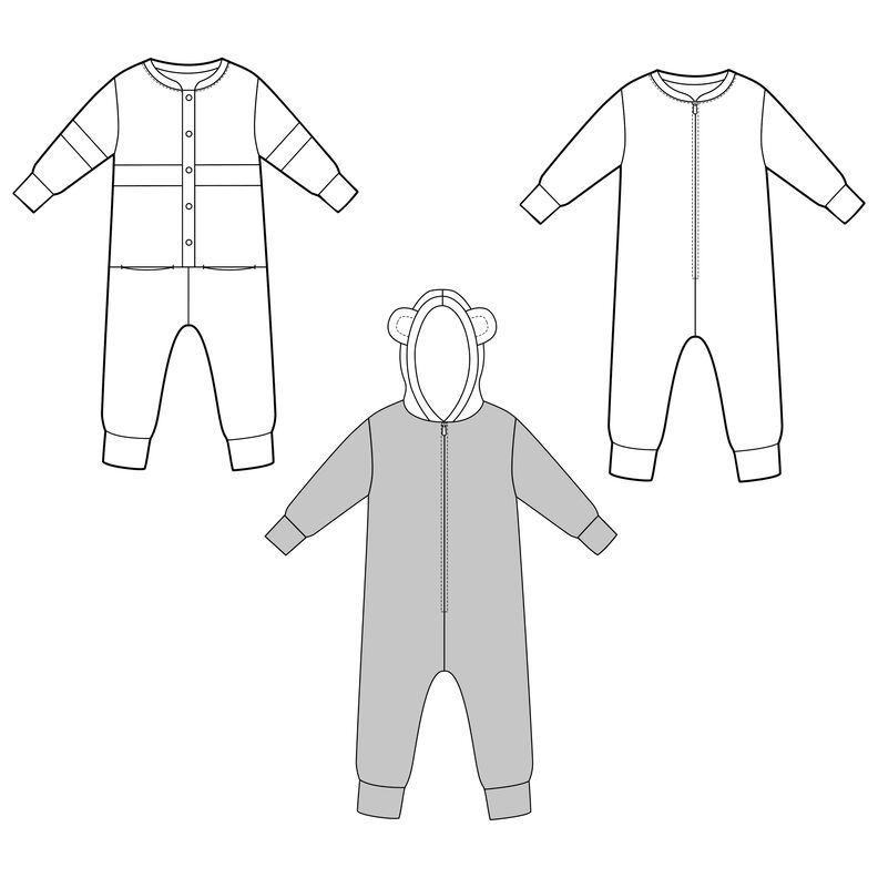 Kids Jumpsuit Zipper / Knöpfe Set +Kapuze MIMPI ♥Gr. 92-164 image number 8