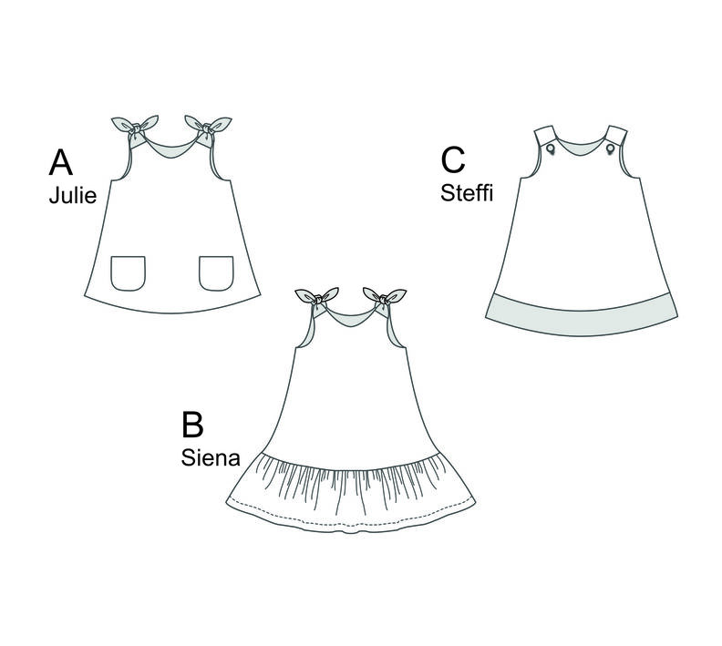 Schnittmutser Mädchenkleid PDF Ebook, 3 Varianten-Gr. 74-152 image number 11