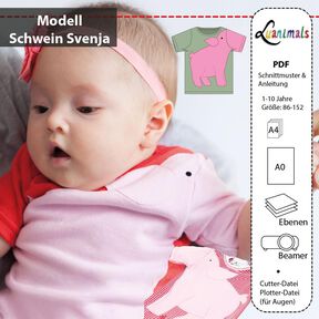 T-Shirt Kind E-Book Luanimals Schwein Svenja (86-152cm)
