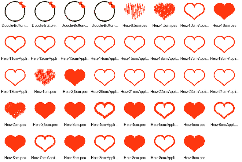Herz Liebe Stickdatei gefüllt , Appli , doodle Button image number 4