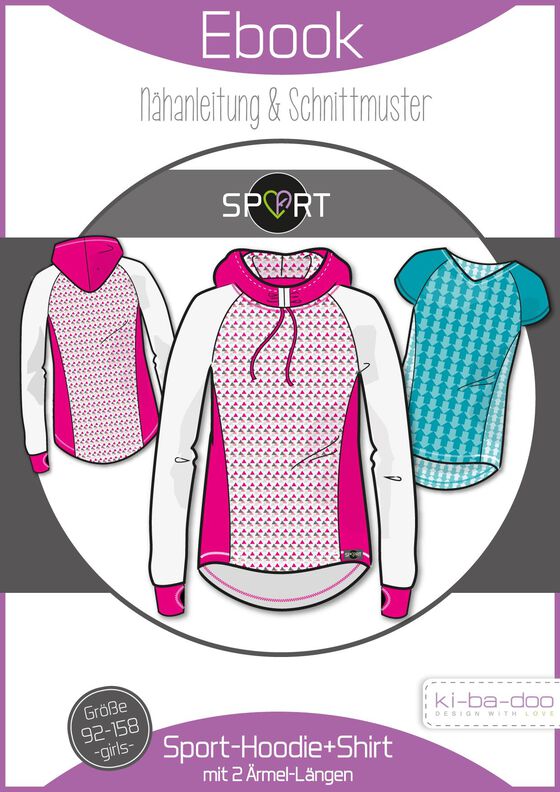 Ebook/Nähanleitung Sport Hoodie Kinder Gr. 92/98 - 152/158 image number 1