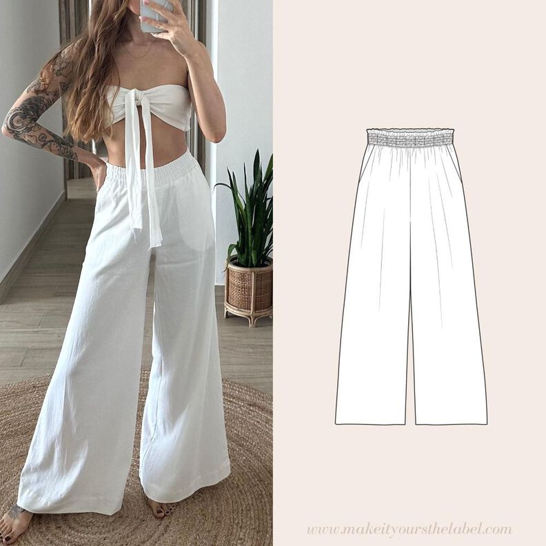 Fließende Culotte Hose mit weiten Beinen PDF Schnittmuster image number 1