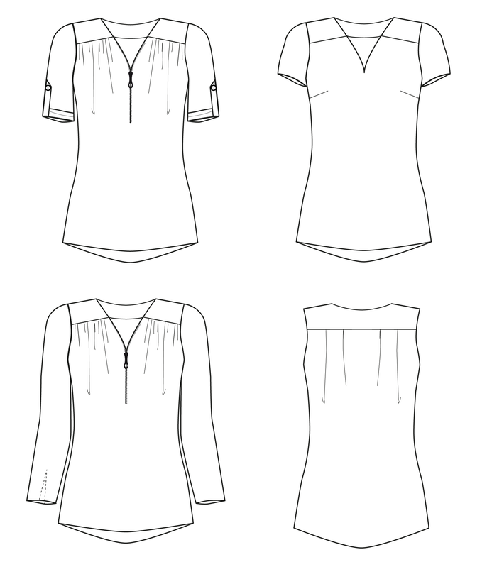 Bluse ROSANNE Gr. 34-54 PDF-Schnitt A4, A0, Anleitung image number 10
