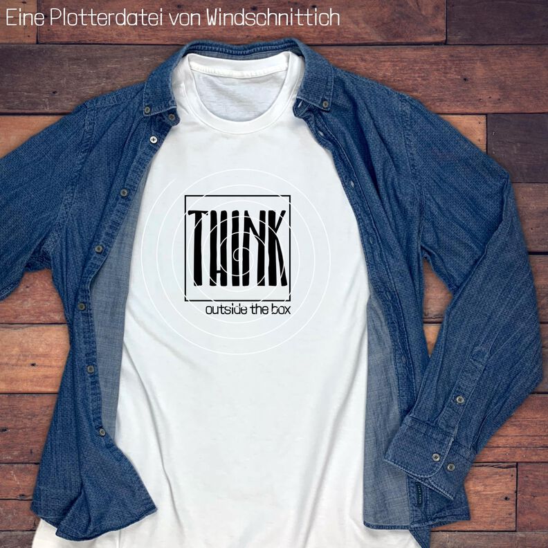 Plotterdatei - THINK outside the box - SVG, DXF, PNG image number 7