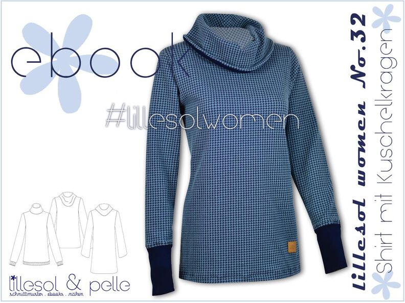 Ebook /Nähanleitung Damen Shirt mit Kuschelkragen image number 1