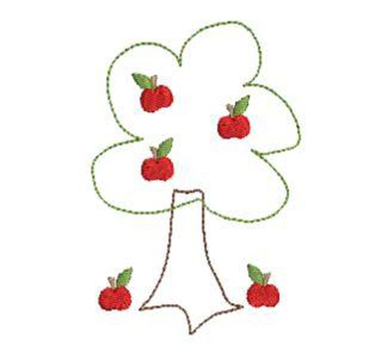 Stickdatei Apfelbaum doodle 13x18cm Rahmen image number 2