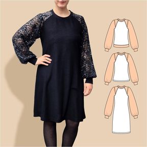 Elina – Raglanpullover, Longshirt oder Kleid, BU 80-116