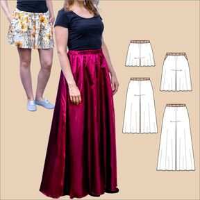 Ronja Hosenrock mit Gummizug in 4 Längen Gr. 34-50, A4+A0